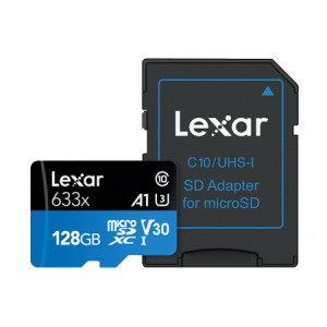 Lexar 128GB High-Performance 633x microSDHC/microSDXC UHS-I cards