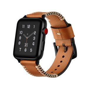 JINYA Style Leather Band For Apple Watch 42MM / 44MM Brown 